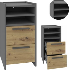 Komód Altivo 2SW2O artisan-antracit kis szekrény tágas fiókos polcok
