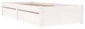 fehér ágykeret fiókokkal 90 x 190 cm (Single)