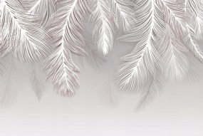 Vinyl flizelin tapéta modern 3D pálma levelek wz6 Méretre Szabva