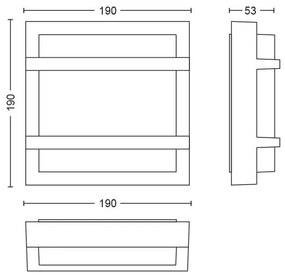 Philips 17394/93/P0 - LED Kültéri fali lámpa PETRONIA LED/12W IP44
