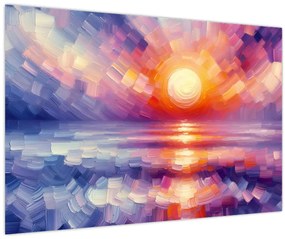 Kép - Színes művészi naplemente (90x60 cm)