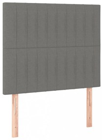 sötétszürke szövet LED-es fejtámla 100x5x118/128 cm