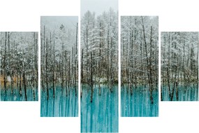 Kép - Türkiz tó, Biei, Japán (150x105 cm)