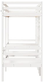fehér fenyő galériaágy-keret asztallal és székekkel 80 x 200 cm