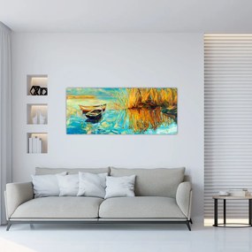 Kép - Tó csónakokkal (120x50 cm)