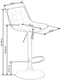 H-95 Mustársárga Bárszék Állítható Magassággal