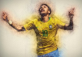 Poszter, Neymar Da Silva Santos Junior, Brazília.