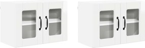 vidaXL Konyhaszekrény 2 pcs Magas Fényű Fehér 60 x 31 x 40 cm Faanyag