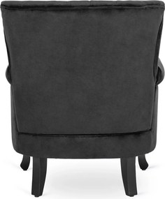 Fotel fekete bársony kárpittal – MALLO