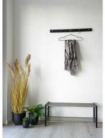 Padova cipőtartó fekete fa, 2 polc in steel 78x34 cm