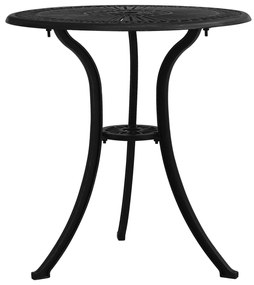 vidaXL fekete öntött alumínium kerti asztal 62 x 62 x 65 cm
