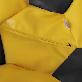 Extra Ball babzsákfotel - műbőr - sárga/fekete - 250 liter R