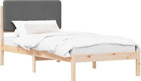 vidaXL Ágykeret Kárpitozott Fejtámlával Sötétszürke 100 x 200 cm