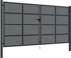 vidaXL antracit színű acél kerti kapu 400 x 175 cm