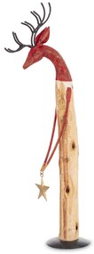 Jávorszarvas figura 45747-A fa, többszínű fém 60,5x11,5x20 cm