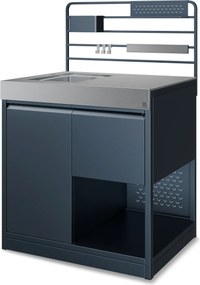 Klarstein WaldChef kerti konyha | Mosogató alsószekrénnyel | Rozsdamentes acél mosogatótálca | Időjárásálló | 90 x 135 cm