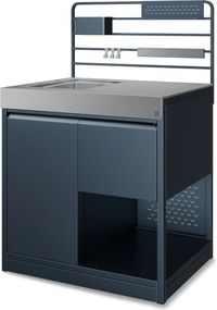 Klarstein WaldChef szekrény mosogató alatti szekrény | Rozsdamentes mosogató | Időjárásálló | 90 x 135 cm