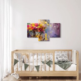 Kép - Kerék virágokkal (90x60 cm)