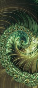 Fotótapéta Arany spirális absztrakt fraktál Fibonacci zöld 91x211 +ragasztó
