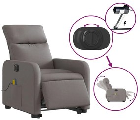vidaXL tópszínű szövet dönthető elektromos álló masszázsfotel