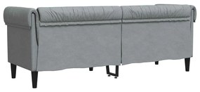 Chesterfield kanapé Világosszürke 201.5 x 74.5 x 74.5 cm szövet