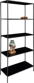Fekete fém könyvespolc 80x170x36 cm Vita – House Nordic
