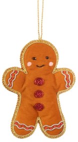 Textil kézzel készített karácsonyfadísz 10 cm Gingerbread – Sass &amp; Belle