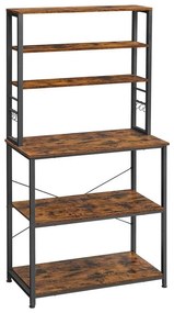 Konyhai polcos állvány MARGE barna/fekete
