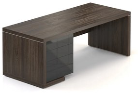 Lineart asztal 200 x 85 cm + bal konténer, sötét szil / antracit