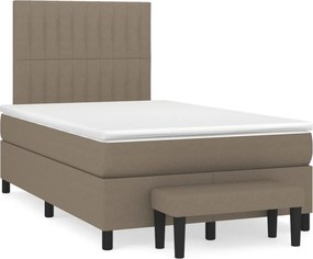 vidaXL tópszínű szövet rugós ágy matraccal 120 x 200 cm