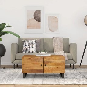 Tömör mangófa és szerelt fa dohányzóasztal 80 x 50 x 40 cm