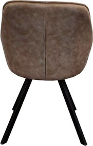 Forgó étkezőszék, szürkésbarna szövet csiszolt bőr hatással, SAMANTA
