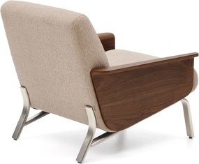 Világosbarna zsenília fotel Amsen – Kave Home