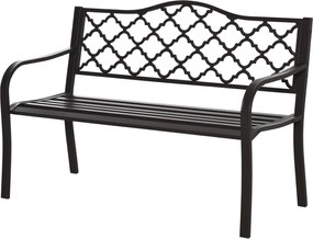 Outsunny Vidéki Chic Stílusú 3 Személyes Kerti Pad Teraszra 128L x 60W x 89H cm Korrozióálló Epoxi Fém Öntöttvas Barna | Aosom