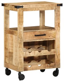 Konyhai Kocsi 55x40x80 cm Tömör Durva Fa Mangó