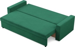 Zeus kanapéágy, bársony, bonell töltet, egyenes kartámasz, zöld