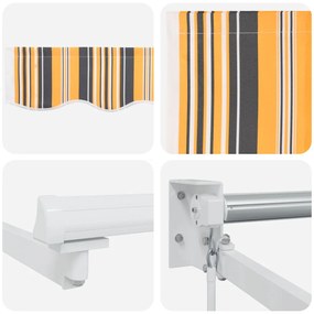 kézi behúzható napellenző színes csíkos 300x250 cm