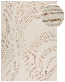 Narancssárga-krémszínű gyapjú szőnyeg 200x290 cm Abstract Swirl – Flair Rugs