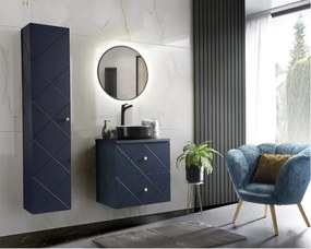 Eros SIMPLE 8 - PULTRA ültethető - Top Counter - porcelán mosdó- MATT FEKETE/FEHÉR - 36 x 36 x 13 cm