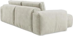 Bézs zsenília kinyitható sarokkanapé (bal oldali-heverő résszel) Kuki – Makamii