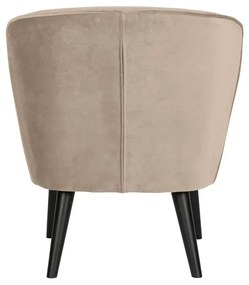 Bézs bársony fotel Sara – WOOOD