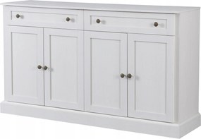 Komód Szekrény 4 ajtóval és 2 fiókkal 150 x 40 x 86 cm Retro fehér