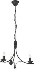 Csillár láncon LUCY 3xE14/60W/230V fekete