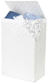 Laundry Basket Linen fehér, fedeles szennyeskosár, magasság 60 cm - Compactor