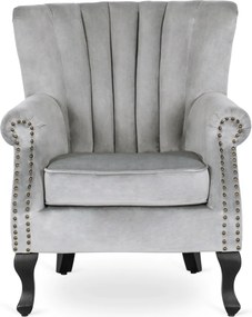 Fotel szürke bársony kárpittal – MALLO