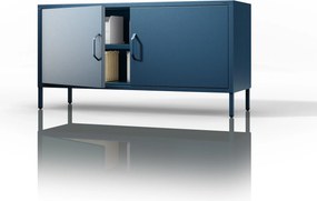 Fém TV-szekrény lábakkal, sötétkék, 1150x595x400 mm: ROSA Modern
