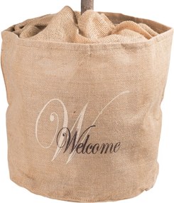 Juta virágtartó fedél "Welcome" felirattal 45 x 55 cm natúr