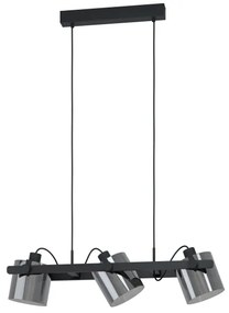 Eglo 780478 - Csillár zsinóron CALERINO 3xE27/40W/230V fekete