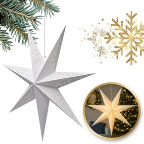 Karácsonyi papír csillag hétszögű STARION 60 cm, fehér