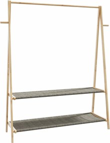 vidaXL bambusz ruhaállvány polcokkal 132 x 45,5 x 150,5 cm